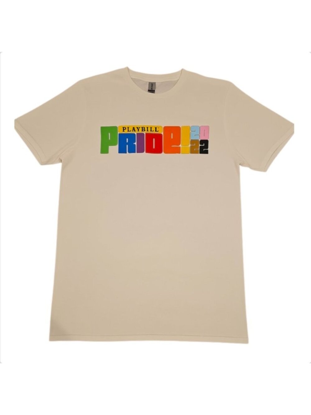 Playbill Pride 2022 Beige T-Shirt Gildan Softstyle M Cotton Blend LGBTQ+ Design
